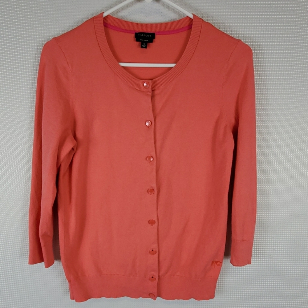 Talbots pima Cotton Cardigan Sweater Size S